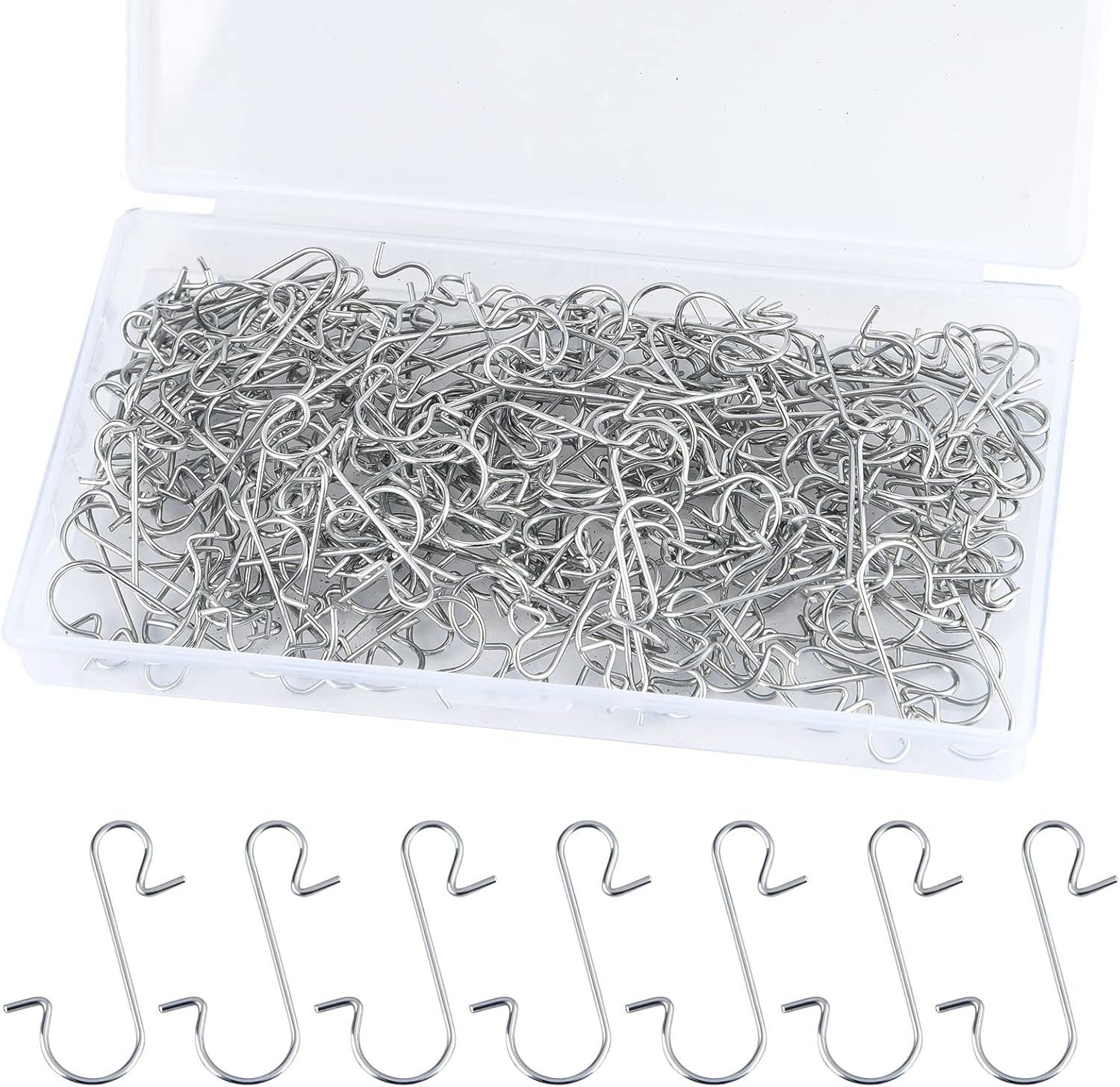Ornament Hooks - FEPITO 200 Pcs Christmas Ornament Hooks Silver Stainless Steel Christmas Ornament Hangers Perfect for Art Craft Christmas Tree Decorations