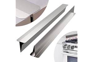 IIIOIIIA Upgrade“T” Kitchen Stove Counter Gap Cover (2 Pack) Stainless Gap Covers Between Stove and Counter with Wide & Long, Protect Stove Gap Filler Sealing Spills in Kitchen (20 Inch, Silver)