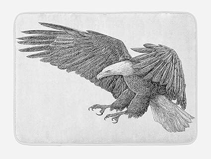 Coco La Eagle Tappetino Da Bagno Nero E Bianco Disegno A