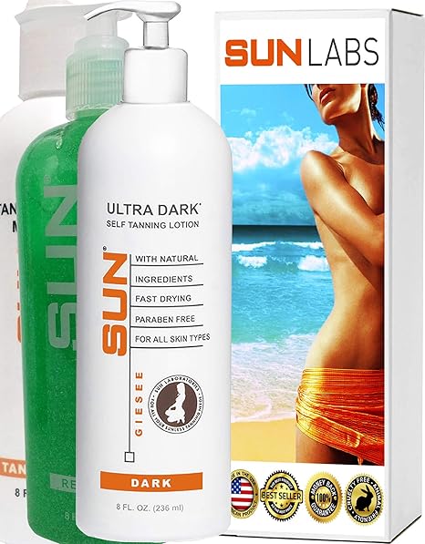Sun Labs Ultra Dark 8 Oz. Set w/ Tan Maintainer and Exfoliant by Sun Laboratories