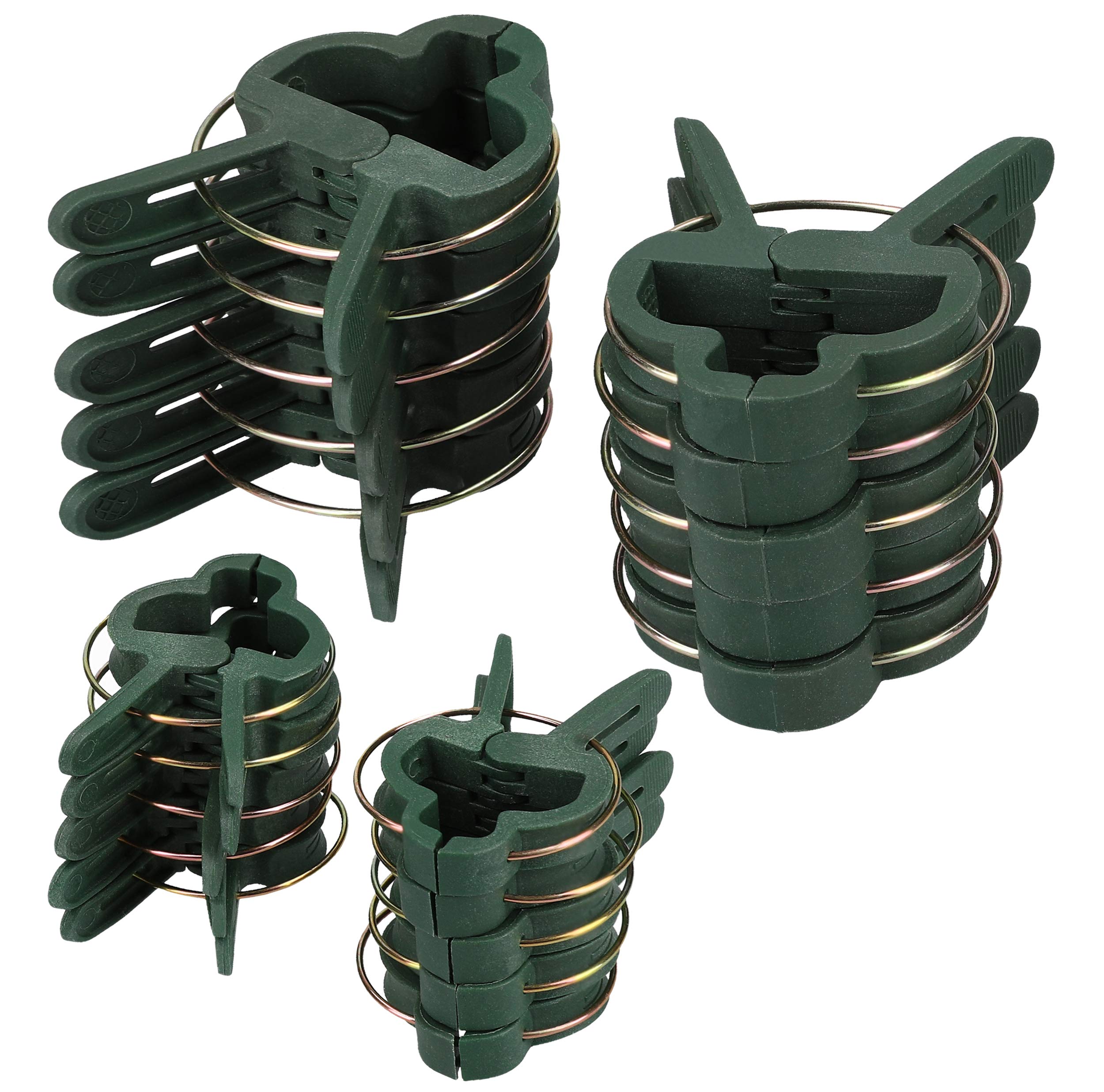 mumbi 60 x Plant Clips Plant Holders Plant Ties in 2 Sizes, Garden Green