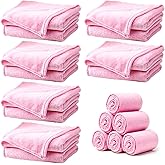 6 Pack Sherpa Fleece Throw Blankets Bulk Soft Fuzzy Wedding Guest Throw Blanket Wedding Flannel Throw-Blanket for Spa Slumber Movie Night Wedding(Pink)