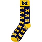 Michigan Wolverines Kids Repeating Crew Socks Blue - Yellow