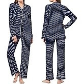 SNOW TOUCH Women's Pajamas Set 2 Piece Womens Long Sleeve Pajama Sets Tencel Rayon Cotton Pj Sets for Women S-2XL