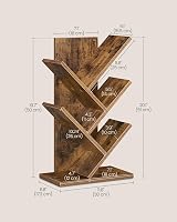 VASAGLE CUSTOS Tree Bookshelf Modern Floor Standing 17.2x30x51 cm Rustic Brown view 3