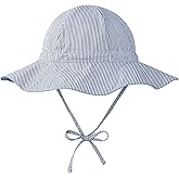 Zando UPF 50+ Baby Sun Hat for Baby Girl Boy 0-4T - Wide Brim Toddler Bucket Hat Adjustable Strap Infant Hats for Outdoor