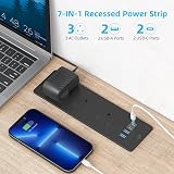 ANVODE Recessed Desk Power Socket with USB C 2 USB A 2 USB C 2m Lead view 2