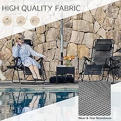 Sweetcrispy Zero Gravity Chairs, Set of 2 Portable