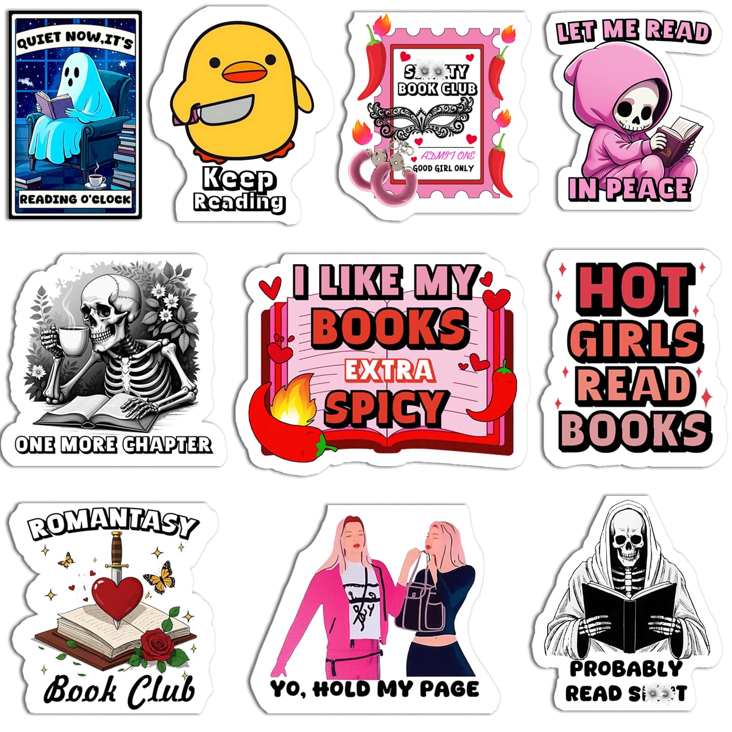 Photo 1 of 10PC Funny Magnetic Bookmarks | Cute Animal & Humor Design Double-Sided Magnetic Bookmarks for Women, Men, Reading Enthusiasts, Teachers, Office Supplies, Gifts