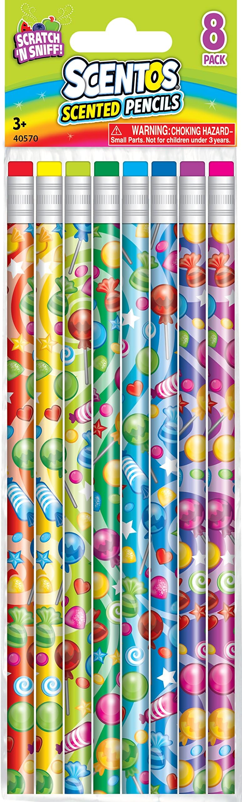 Scentos Scented Pencils Scratch 'n Sniff Candy Fruit Themed