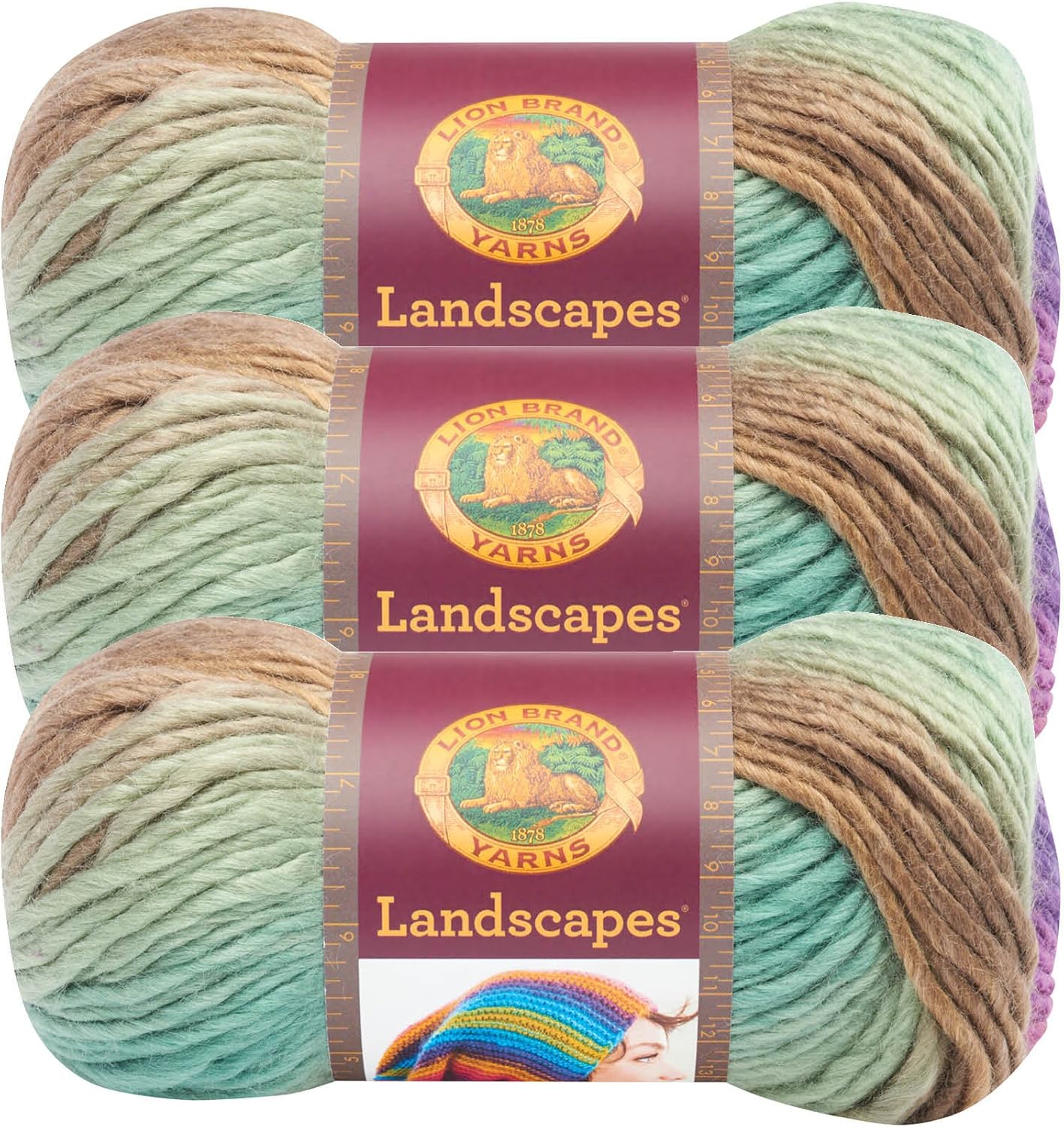 (3 Pack) Lion Brand Yarn 545208 Landscapes Yarn, Cabana