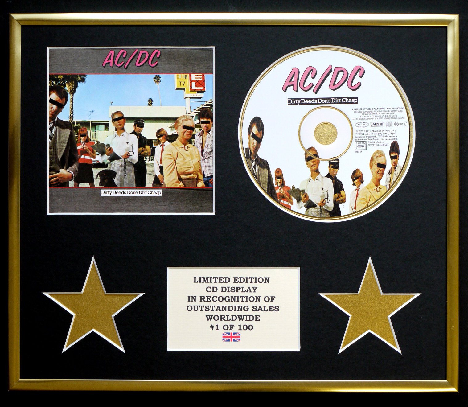 AC/DC/CD DISPLAY/LIMITED EDITION/COA/DIRTY DEEDS DONE DIRTY CHEAP