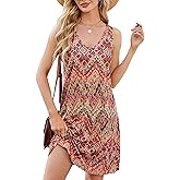 Summer Dresses for Women 2025 Vintage Floral V-Neck Sundresses Casual Beach Vacation Tank Dress