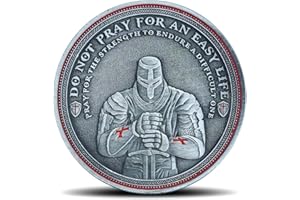 WOERDA Christian Warrior Challenge Coin - The Knight Templar Coin Red Cross Religious Collection Coin