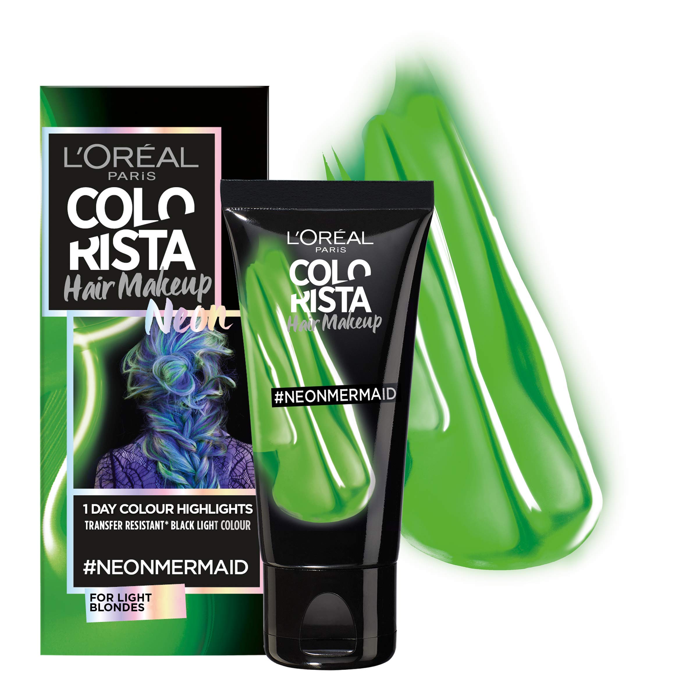 L'Oreal Colorista Hair Makeup Neon Mermaid Temporary Light Blonde Hair Colour 30ml
