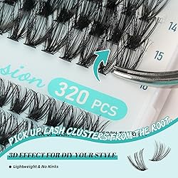 Lash Extension Kit 320Pcs,DIY Individual Lashes