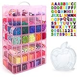 7 Layers Stackable Storage Container, 70 Adjustable Compartments Pink Stackable Storage Container, Suitable for Toys, Art Cra