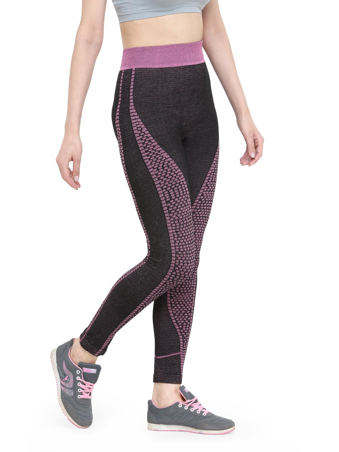 camey women's cotton stretchable tights (black, free size)