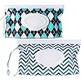 Fnydvis Baby Wipe Holder,Wipes Dispenser Travel,Refillable Wipes Pouch,Reusable Wet Wipes Pouch,Wipe Container for Diaper Bag(2Pack)