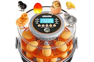 Okköbi Egg Incubator with Automatic Egg Turning and Humidity Control – 12 or 20 Egg Incubator for Hatching Eggs – couveuse œu