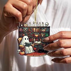 Halloween Faux Stained Glass Ghost Ornaments