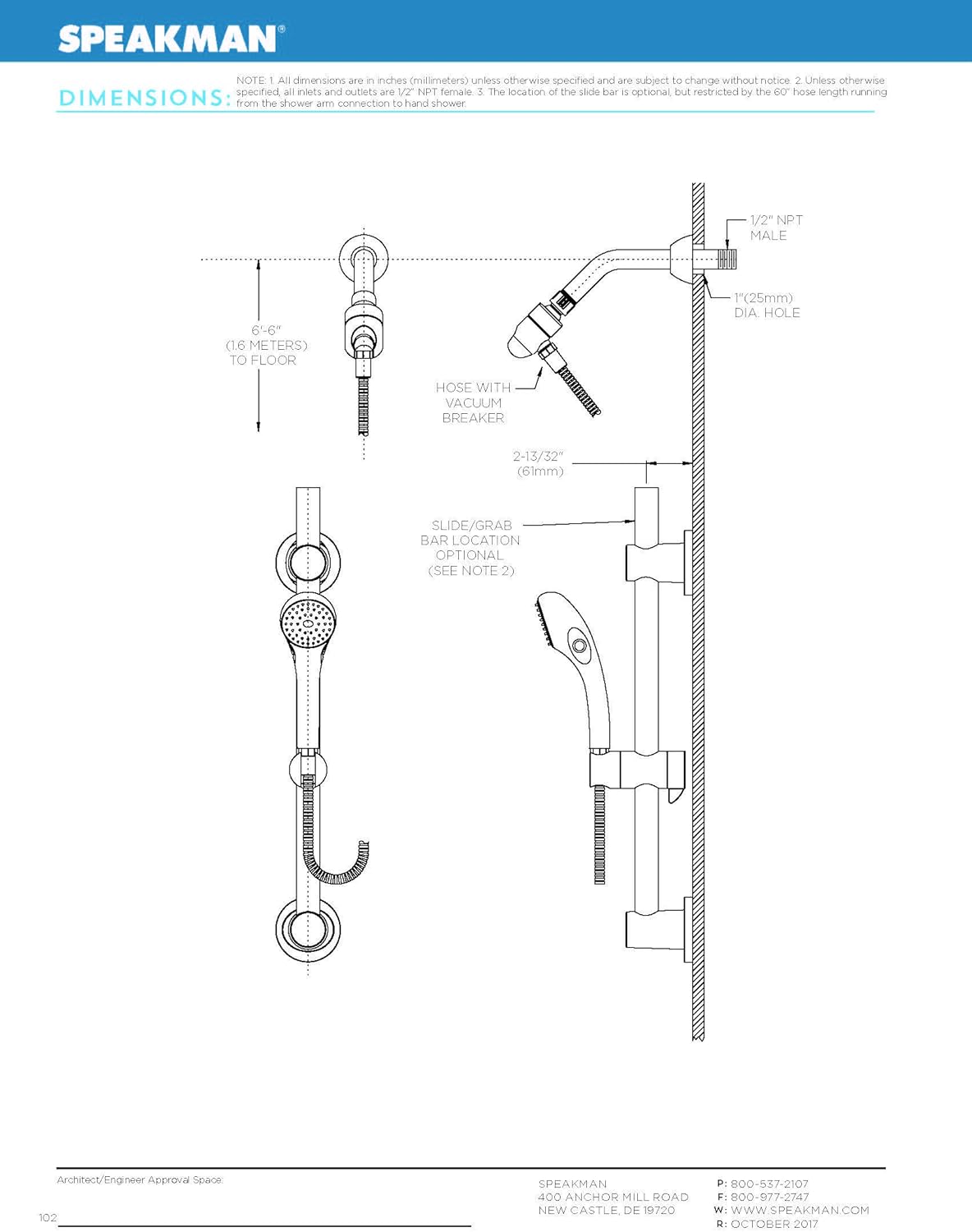 Speakman Vs 1001 Ada Pc Versatile Polished Chrome Ada Plus Hand Held Shower System Hand Held Showerheads Amazon Com