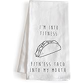 I'm Into Fitness Taco Kitchen Towel 18x24 Inch, Fitness Taco Towel, Fitness Taco Dish Towel, Kitchen Funny Dish Towel Saying, Funny Saying Kitchen Towel Funny, Taco Themed Gift, Funny Tea Towel