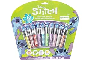 Disney Stitch 10 Piece Plant Based Lip Gloss, Girls Party Favors, First Makeup Set for Girl, Perfect for Parties, Sleepovers, and Birthday Gifts, Ages 3+, by Townley Girl