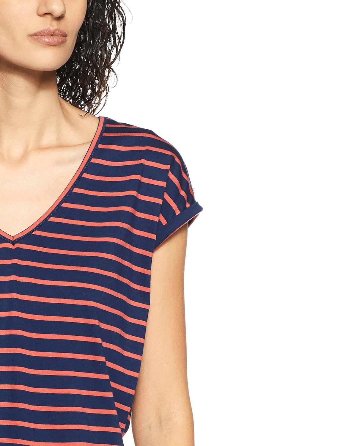 symbol amazon brand women's striped loose fit t-shirt