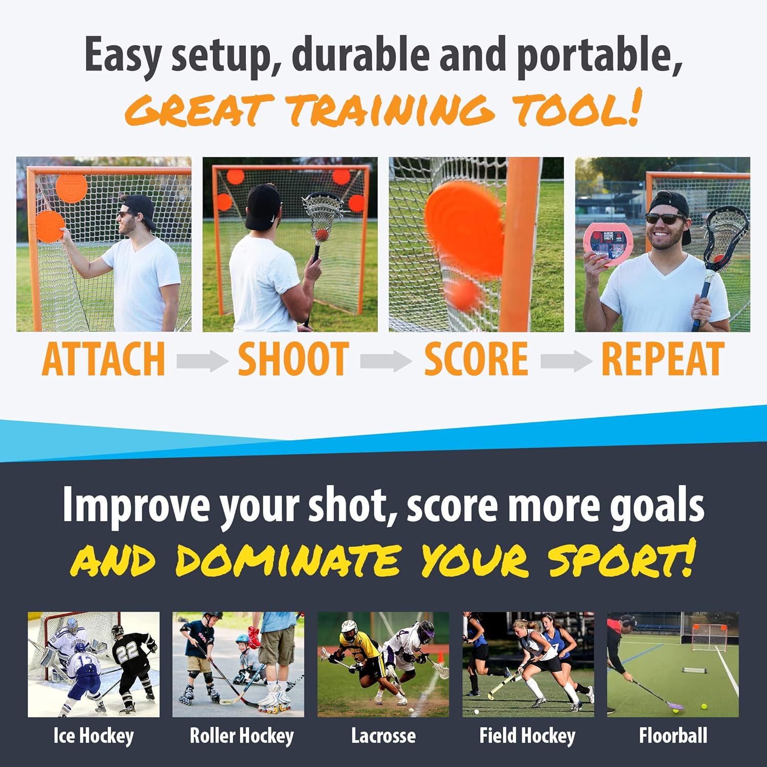Top Shelf Targets Sniper 8-inch Magnetic Shooting Targets (4 Pack Set) for Hockey and Lacrosse Excellent Practice Tool & Training Equipment : Sports & Outdoors