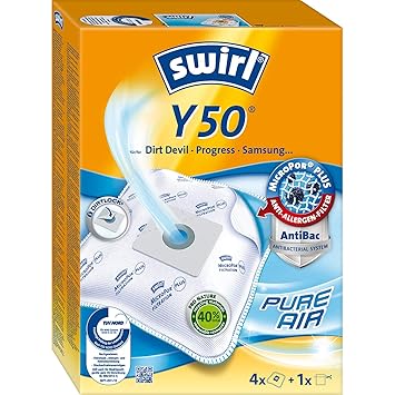 Swirl Y 50 MicroPor Plus Staubsaugerbeutel für Dirt Devil, Progress, Samsung Staubsauger, Anti-Allergen-Filter, 4 Stück inkl.