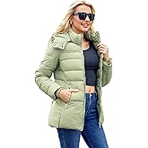 MODERN BUBBLE Womens Packable Puffer Jacket Winter Coat with Hood Warm Lightweight Thickened Down Jacket