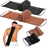 African Exfoliating Net Sponge with Knots，2 Pcs 31.5" Long Exfoliating African Body Scrubber with Rope Handles, Reusable Wash