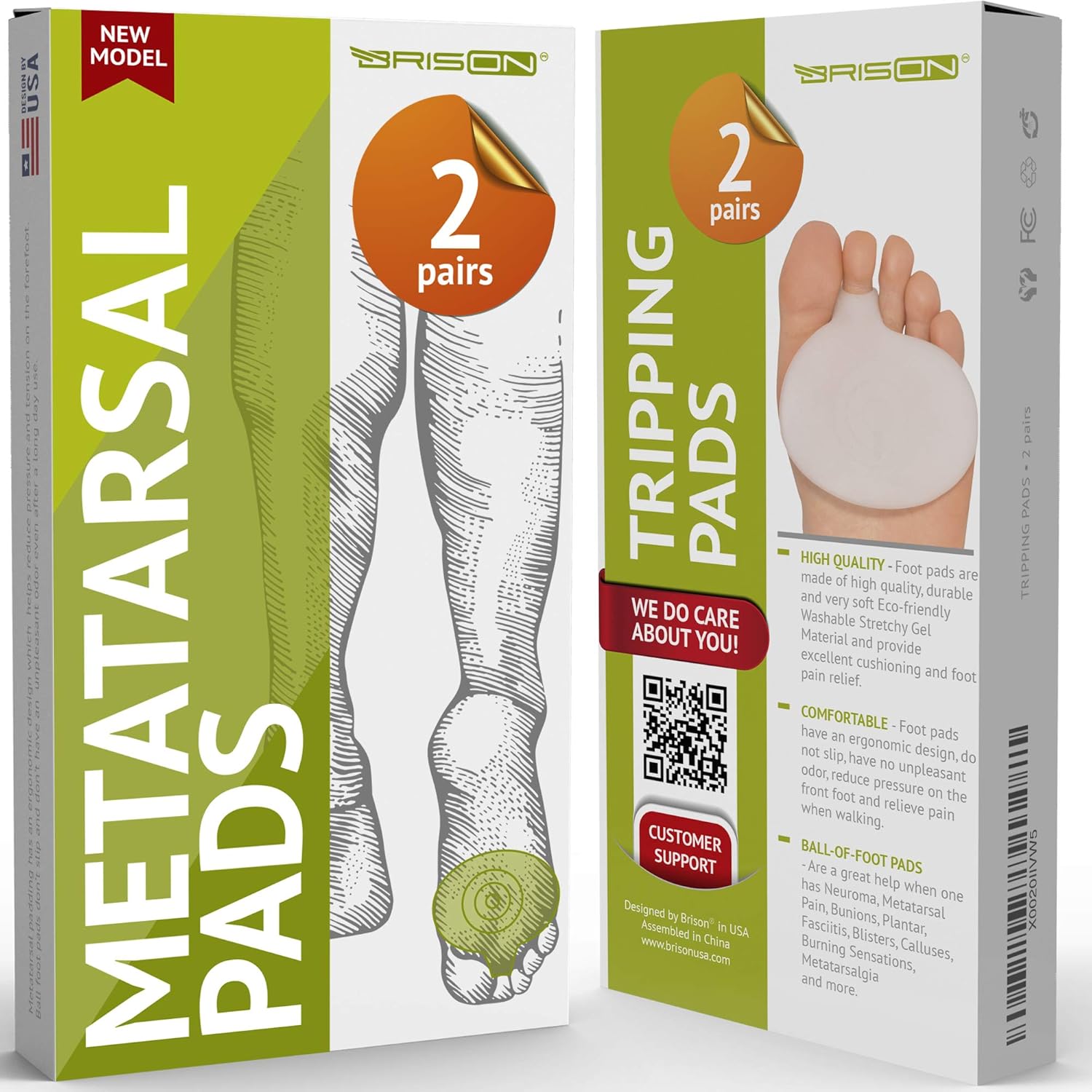 Metatarsal Pads Ball of Foot Cushions - Soft Gel Ball of Foot Pads - Mortons Neuroma Callus Metatarsal Foot Pain Relief Bunion Forefoot Cushioning Relief Women - 2 Pairs: Health & Personal Care