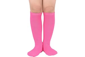 Zando Kids Soccer Socks Baseball Softball Socks Knee High Socks Girls Cotton Long Socks Seamless 3-12 Years