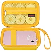 Elonbo Carrying Case for ORGSTA S001 Label Maker Machine, Portable Mini Bluetooth Thermal Label Printer Storage Holder, Wireless Small Handheld Sticker Maker Travel Bag, Pocket Fits Paper, Yellow