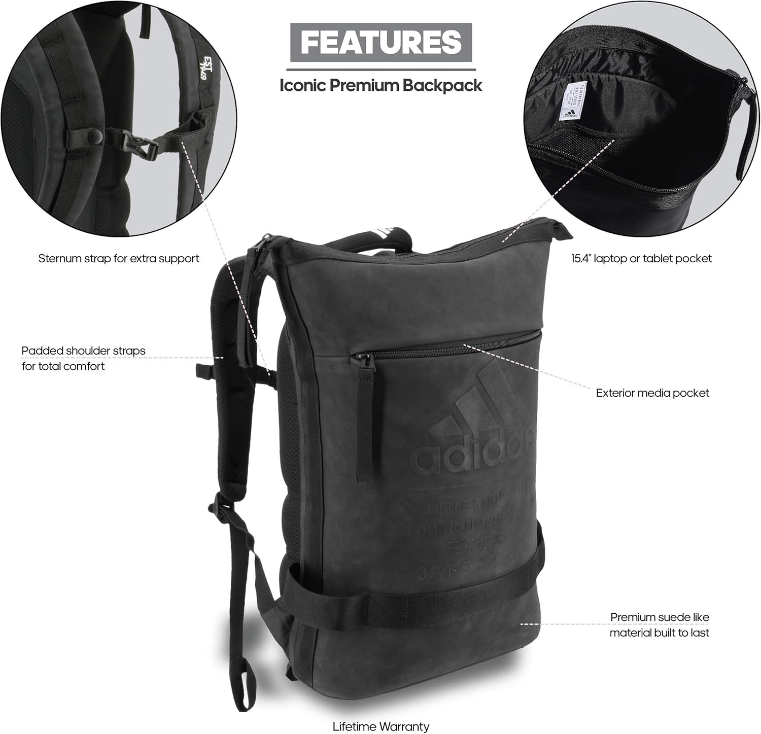 adidas originals premium backpack with bellowed pockets