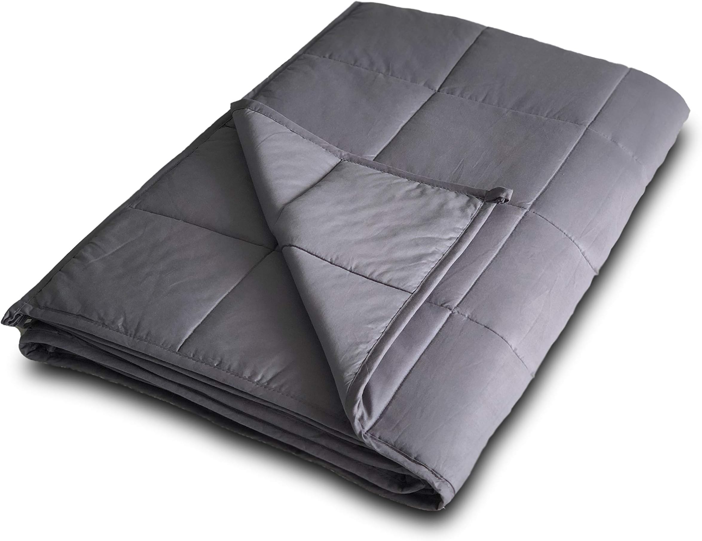 DensityComfort Weighted Blanket 20 lbs Adult 48x72 | 100% Certified Oeko-TEX Cotton | Grey | Glass Beads | Heavy Throw Blanket