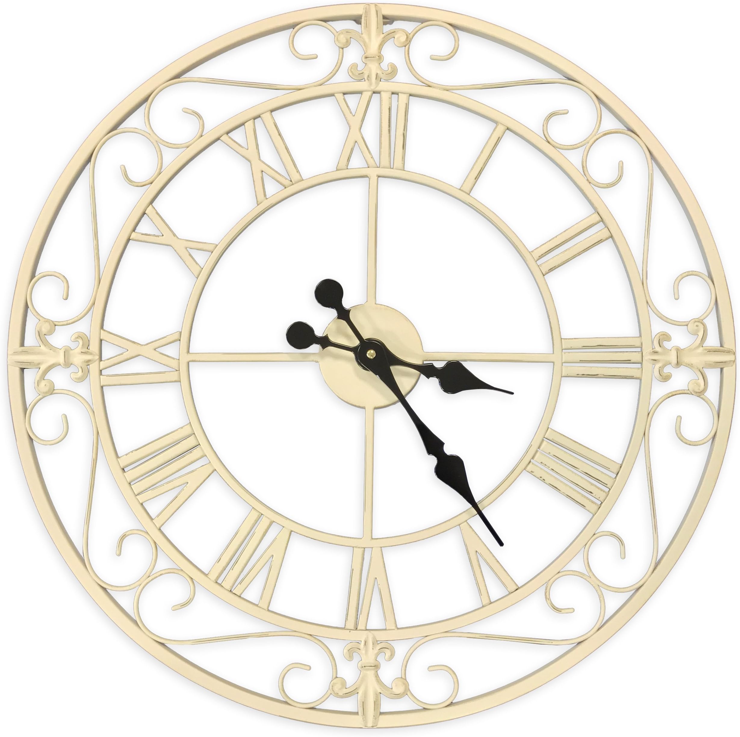 House of Durante The York Skeleton Roman Numerals Metal Wall Clock (60cm)