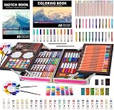KINSPORY 139 PCS Art Set for Kids Deluxe Painting Case Pink view 1