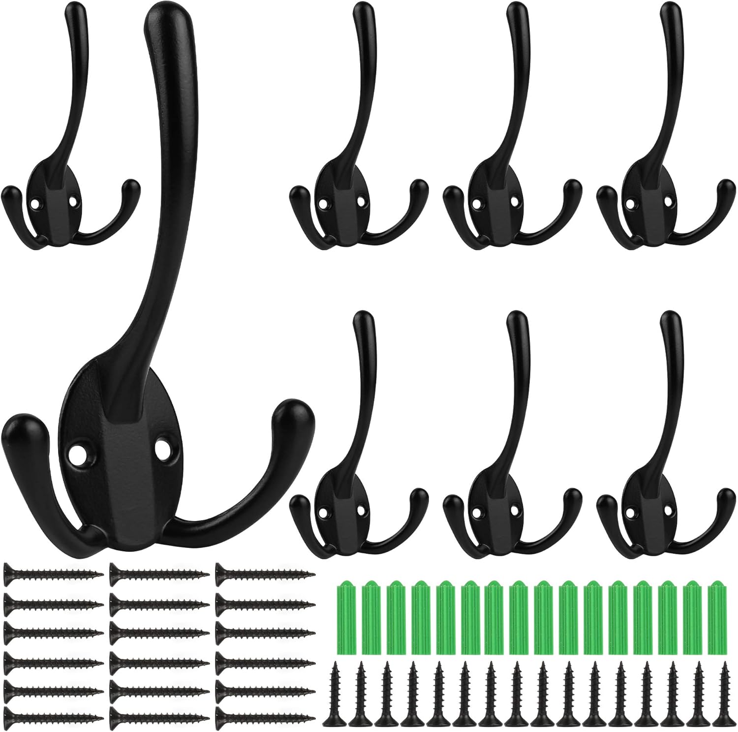 Best Black 3 Hook Coat Rack Wall Mounted