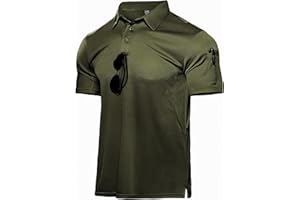 Haimont Men's Performance Dry Fit Polo Shirt Short and Long Sleeve Golf Collared T-Shirts for Tactical Outdoor Hiking