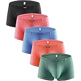 iKingsky Men's Stretch Bulge Boxer Briefs Sexy U-hance Pouch Shorts Soft Low Rise Trunk Under Panties for Men