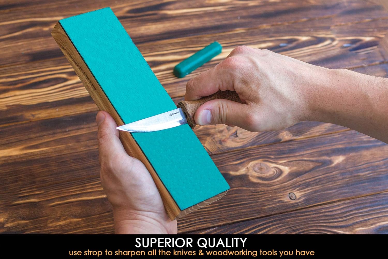 BeaverCraft Leather Strop for Knife Sharpening, Stropping Leather with Polishing Compound - Image 5