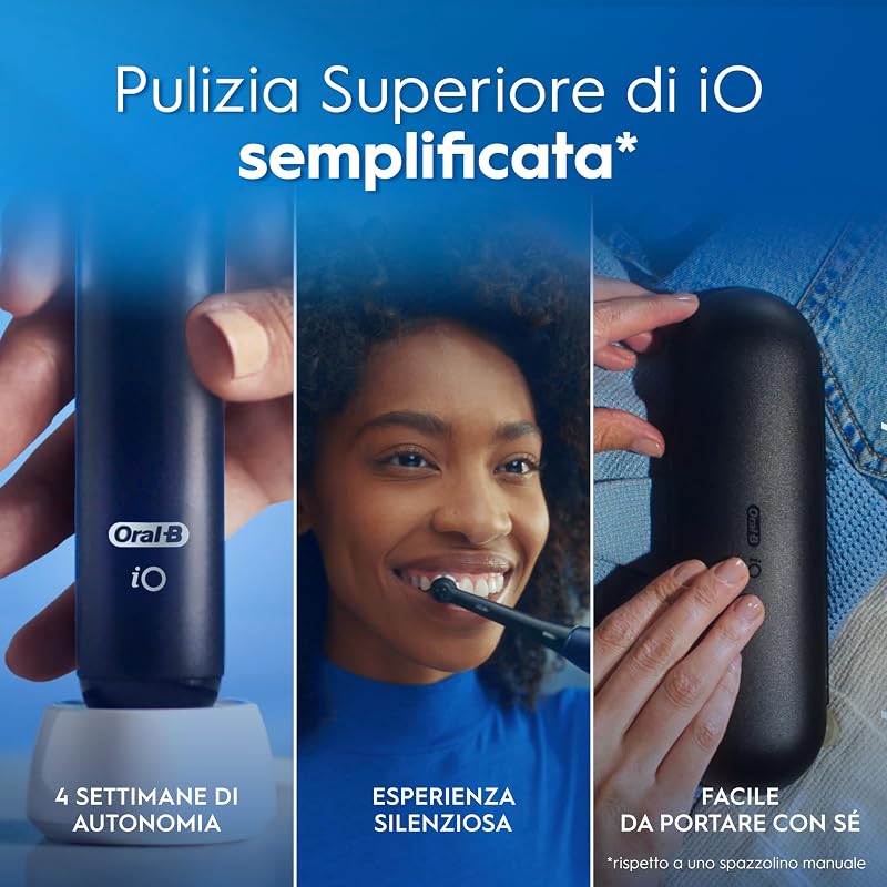 iO 2 Spazzolino Elettrico, con 1 Testina di Ricambio, Blu