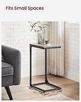 VASAGLE C-Shaped Side Table with Metal Frame Heather Greige Black LET350B02 view 4