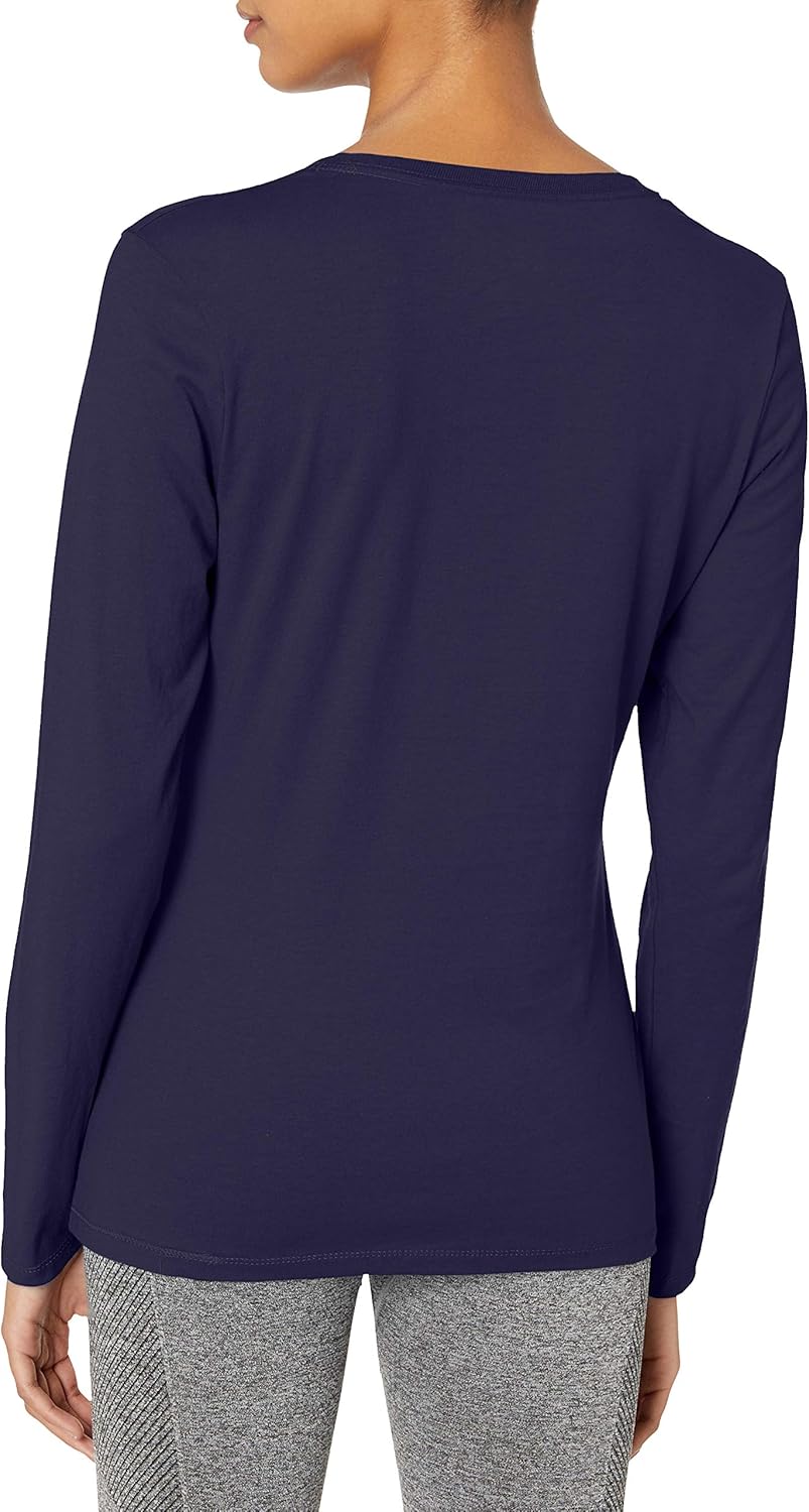 Hanes Women's V-Neck Long Sleeve Tee at  Women’s Clothing store