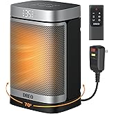 DREO Space Heater for Bathroom and Indoor, Portable Heater, 1500W Safe and Quiet PTC Ceramic Heater, 41-95°F Digital Thermost