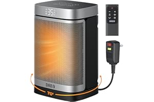 DREO Space Heater for Bathroom and Indoor, Portable Heater, 1500W Safe and Quiet PTC Ceramic Heater, 41-95°F Digital Thermost