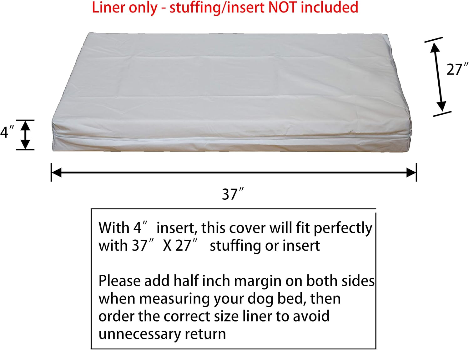 PetBed4Less Elite DIY Durable Dog Bed Dog Pillow Pet Bed Removable Waterproof Liner with Zipper - Elite Waterproof Dog Bed Liner only : Pet Supplies